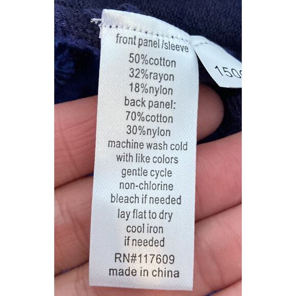 NWT $34.99 DE Collection Bouquet Cardigan Size Small Women’s Navy - Picture 5 of 8